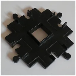 Duplo Train Track Crossover At 90 Degrees, 6 x 6 / Black