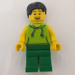 Lime Torso, Green Legs, Black Hair