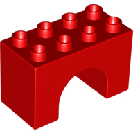 Lego Duplo Brick 2 x 4 x 2 Arch / Red