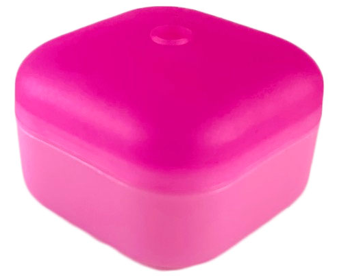 Lego Clikits Container, Square Box with Hole with Trans-Dark Pink Lid (51462 / 51285)