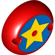Dome Hemisphere 7 x 7 with 2 Pin Holes, Yellow Star on Blue Background Print