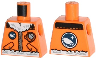 Lego Torso Arctic Explorer Logo with Zipper and White Fur Trim Pattern