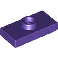 Plate Special 1 x 2 with 1 Stud with Groove (Jumper) / Dark Purple