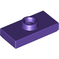 Lego Plate Special 1 x 2 with 1 Stud with Groove (Jumper) / Dark Purple