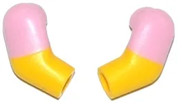 Arm, (Matching Left and Right) Pair with Molded Bright Pink Short Sleeves Pattern / Yellow