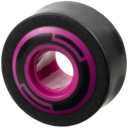 Wheel 11mm D. x 8mm with Center Groove, 8 Spokes and Smooth Side with Black Circle and Arcs Pattern with Black Tire 14mm D. x 6mm Solid Smooth (6683pb01 / 50945) / Magenta