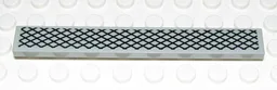 Tile 1 x 8 with Black Grate Pattern (Sticker) - Set 2140