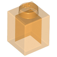 Lego Brick 1 x 1 / Trans-Orange