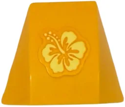 Wedge 4 x 3 Triple Curved No Studs with Bright Light Yellow Hibiscus Flower Pattern Model Right Side (Sticker) - Set 43249