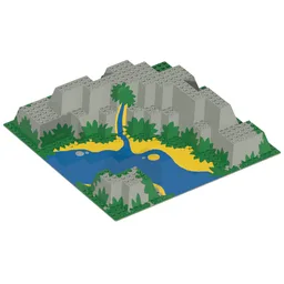 Baseplate Raised 32 x 32 Canyon with Blue and Yellow Stream Print / Light Gray
