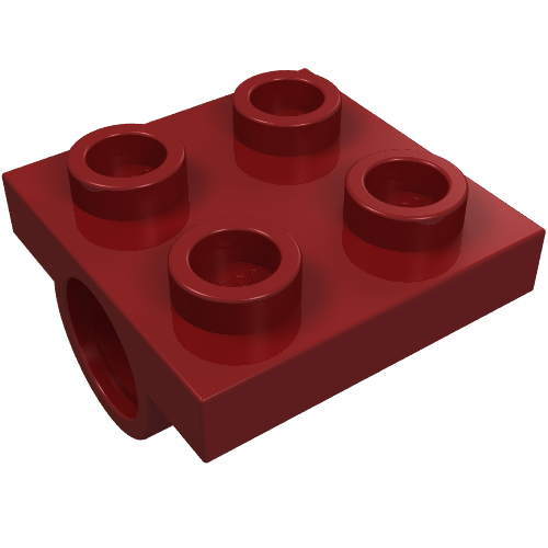 Lego Plate Special 2 x 2 with 2 Pin Holes / Dark Red