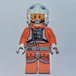 Rebel Pilot Snowspeeder, Orange Flight Suit, White Helmet, Orange and Yellow Visor