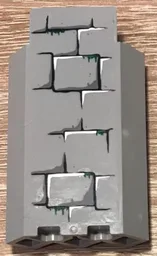 Panel 3 x 3 x 6 Corner Wall without Bottom Indentations with Bricks with Dark Green Moss Pointing Down Pattern 1 (Sticker) - Set 4738