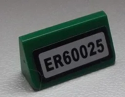 Slope 30 1 x 2 x 2/3 with 'ER60025' Pattern (Sticker) - Set 60025