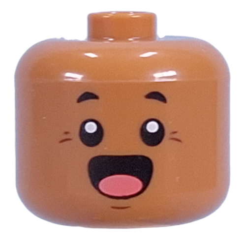 Lego Bigfig Head with Small Black Eyes, Wide Open Mouth print