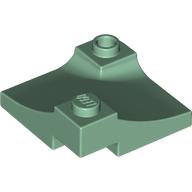 Lego Brick Curved, Internal Double, 3 x 3 with 1/3 Inverted Cutout, Corner / Sand Green