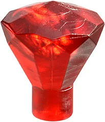 Rock 1 x 1 Jewel / Gem 24 Facet / Trans-Red