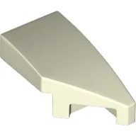 Brick Wedged, Curved 2 x 1 with Stud Notch Right / Glow in Dark White