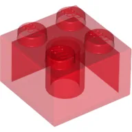 Brick 2 x 2 without Inside Ridges / Trans-Red