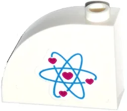 Slope, Curved 3 x 1 x 2 with Hollow Stud with Heart Electron Orbitals Pattern Model Left Side(Sticker) - Set 41116