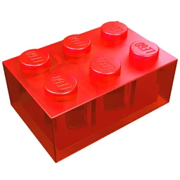 Brick 2 x 3 / Trans-Red