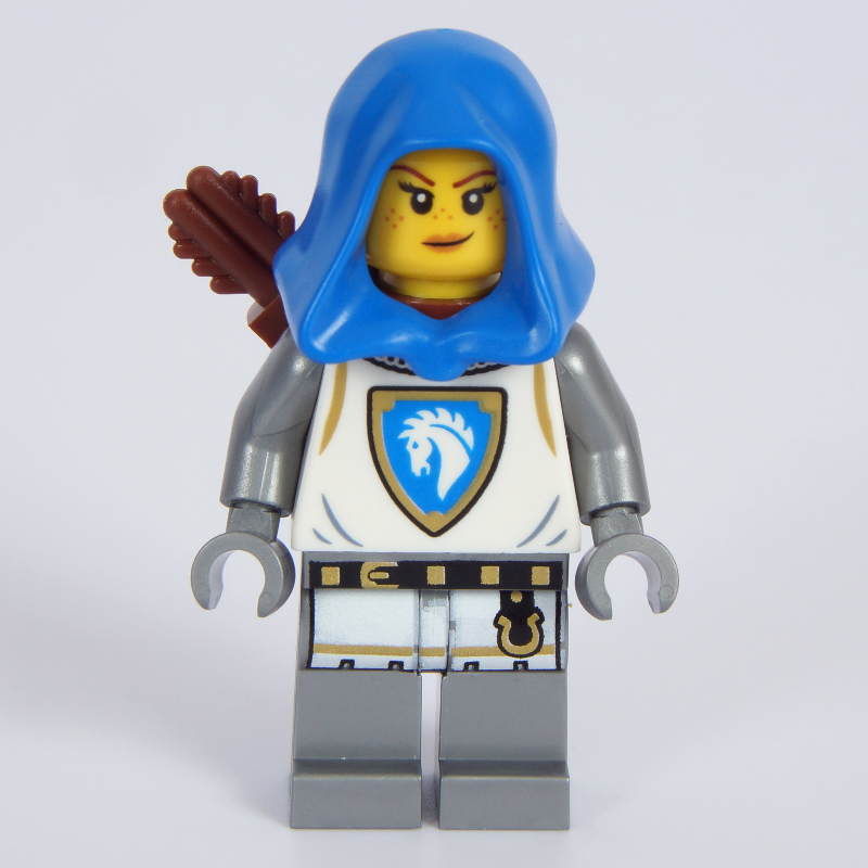 Lego Archer, White Tunic, Blue Hood, Quiver