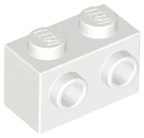 Brick Special 1 x 2 with 2 Studs on 1 Side / White