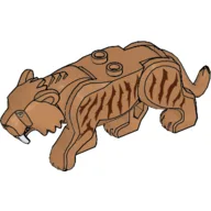 Animal, Big Cat, Sabre Tooth Tiger with Dark Brown Stripes Print / Medium Nougat