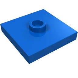 Plate Special 2 x 2 with Groove and Center Stud (Jumper) / Blue