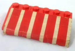 Stickered Assembly 6 x 3 x 1 with Red and White Stripes Awning Pattern (Sticker) - Set 1589-1