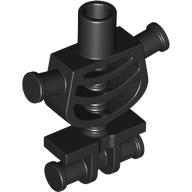 Lego Torso - Skeleton Thick Shoulder Pins, Reinforced Hips with Hole / Black