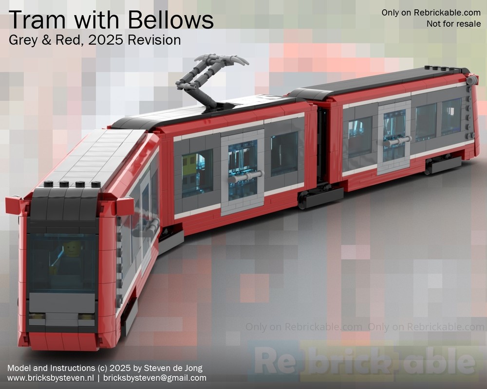 Lego Articulated Tram with Bellows (Minifig / City, Revision 08-2025)