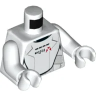 Torso, Armor with Red Markings and Black Characters Print (Jet Trooper), White Arms and Hands / White