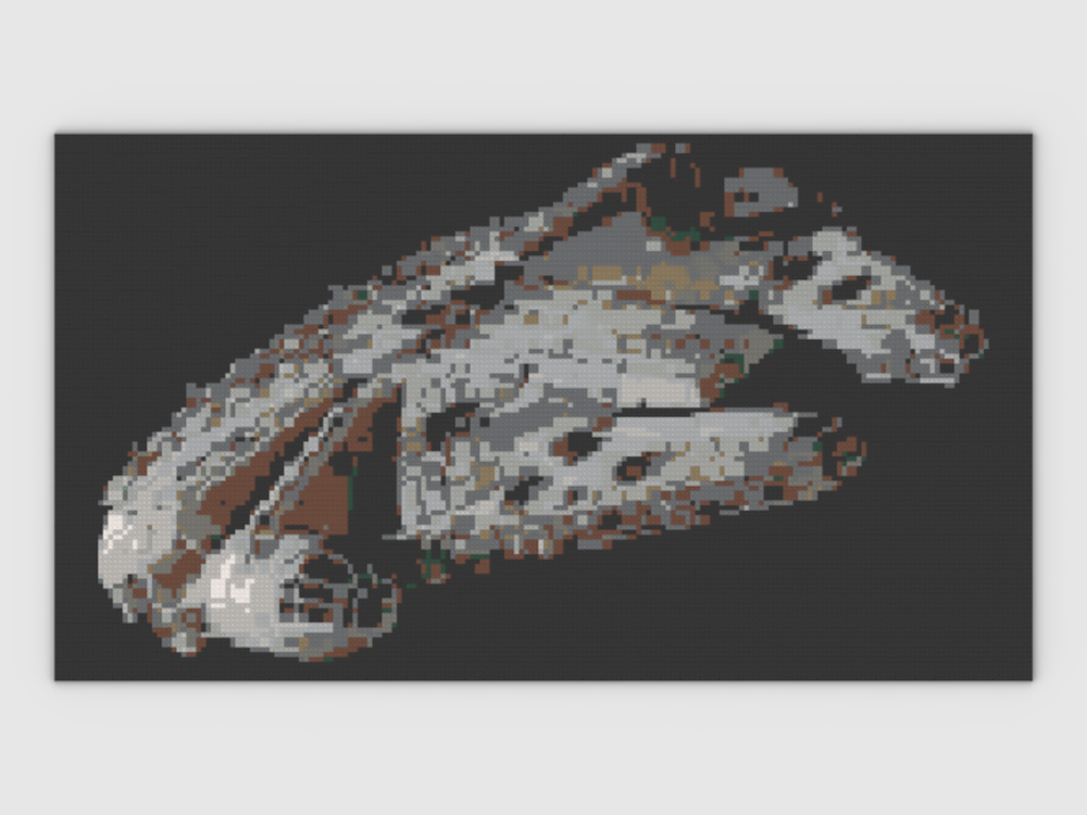 Lego Mosaic of the legendary Millenium Falcon