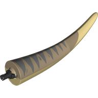 Lego Animal Body Part, Dinosaur, Tyrannosaurus Rex Tail, with Pin with Tan Underside, Sand Blue Markings print / Dark Tan