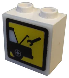 Electric, Light 1 1/8 x 2 x 1 2/3 Cabinet with Lamp Holes (Sign Back) with Milky White Electric, Light 2 x 2 Clip-On Plate with Car Repair Pattern (2383 / 2384pb02)