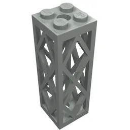 Support 2 x 2 x 5 Lattice Pillar, Complete Assembly / Light Gray