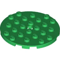 Plate Round 6 x 6 with Hole / Green