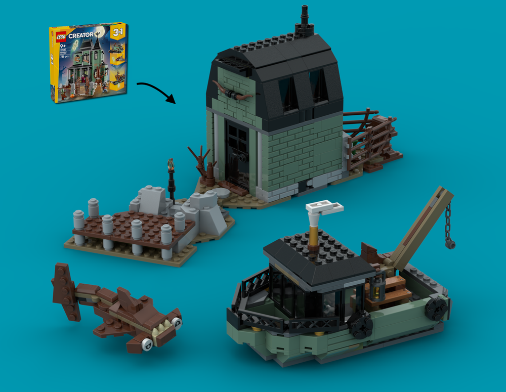 Lego Fishing Boat and Farmhouse