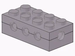Technic Brick 2 x 4 with Top/Side/End Holes and Solid Studs