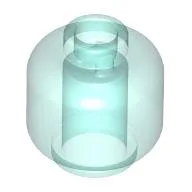 Minifig Head [Plain] [Blocked Open Stud] / Trans-Light Blue