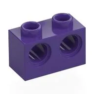 Technic Brick 1 x 2 [2 Pin Holes] / Dark Purple