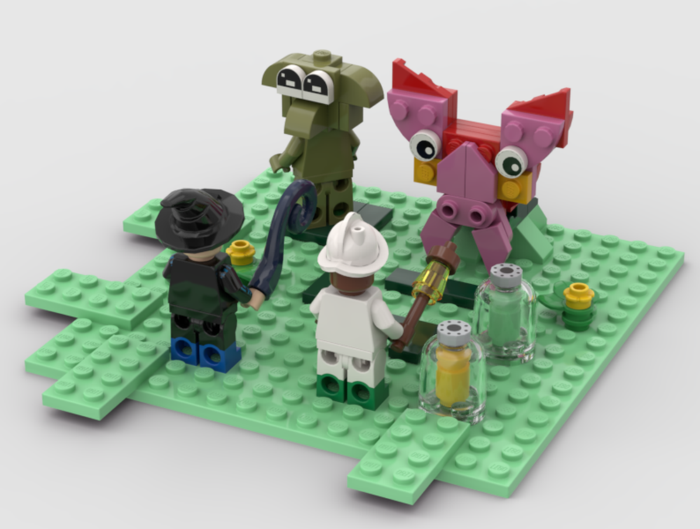 Lego Miitopia Battle with Goblin and Rock Moth