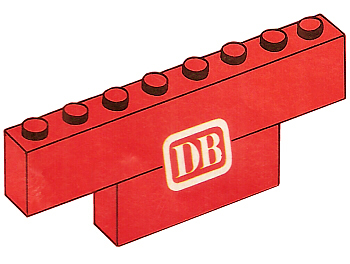 Lego Stickered Assembly 8 x 1 x 2 with 'DB' Pattern (Sticker) - Set 7740-1