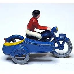 HO Scale Motorcycle, Touring with Sidecar Long / Blue
