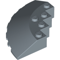 Lego Brick Round Corner 6 x 6 with 33° Slope and Facet Cutout / Sand Blue