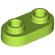 Plate Special 1 x 2 Rounded with 2 Open Studs / Lime