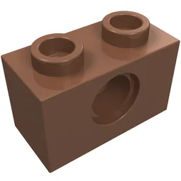 Technic Brick 1 x 2 [1 Pin Hole] / Light Brown
