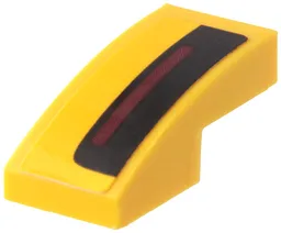 Slope, Curved 2 x 1 x 2/3 with Thin Dark Red Stripe on Thick Black Stripe Pattern Model Left Side (Sticker) - Set 75870