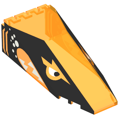 Lego Windscreen 10 x 4 x 2 1/3 Canopy with Black Aquasharks Print